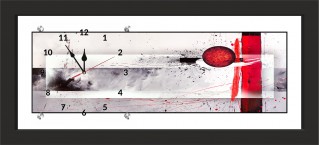 Часы-картина с паспарту в черном багете 20х50 CTN(672)